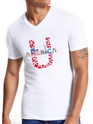 Unisex V-Neck White T-Shirt