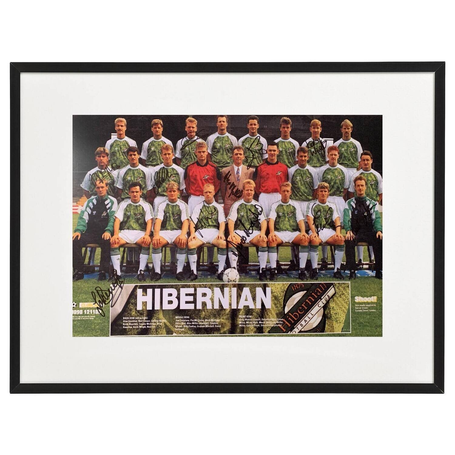 Hibernian 1991 Signed "Shoot" A3 Poster