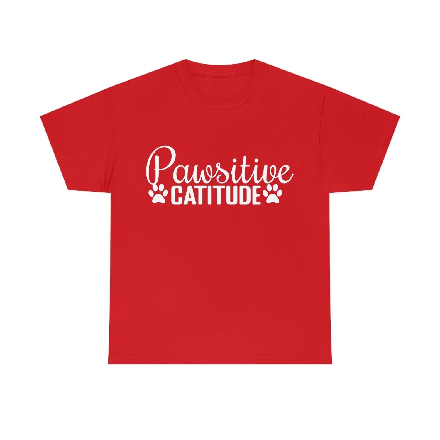 Funny Cat T-shirt Pawsitive Catitude