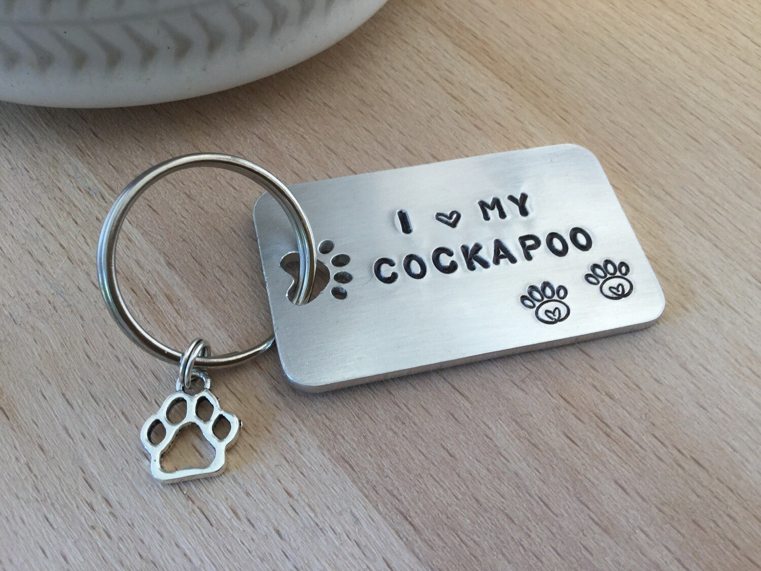 Personalised Aluminium Cockapoo Lover Keyring