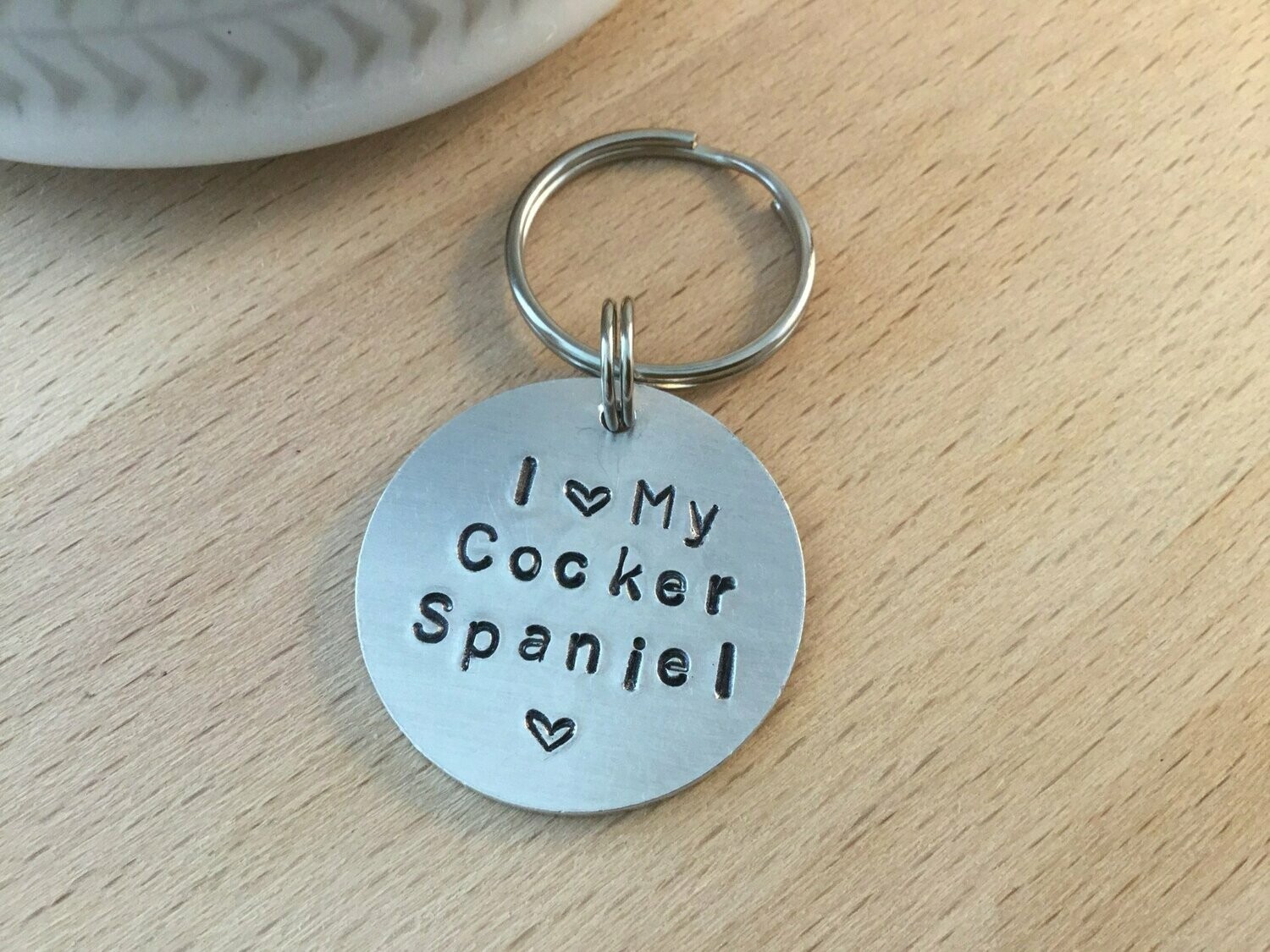 Personalised Aluminium Disc Cocker Spaniel Lover Keyring