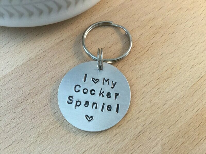 Personalised Aluminium Disc Cocker Spaniel Lover Keyring