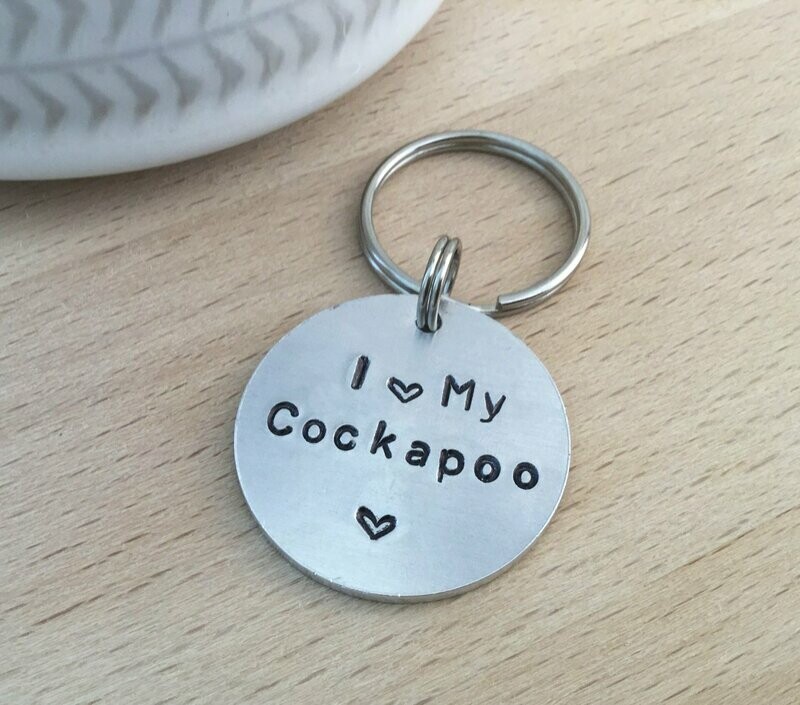 Personalised Aluminium Disc Cockapoo Lover Keyring