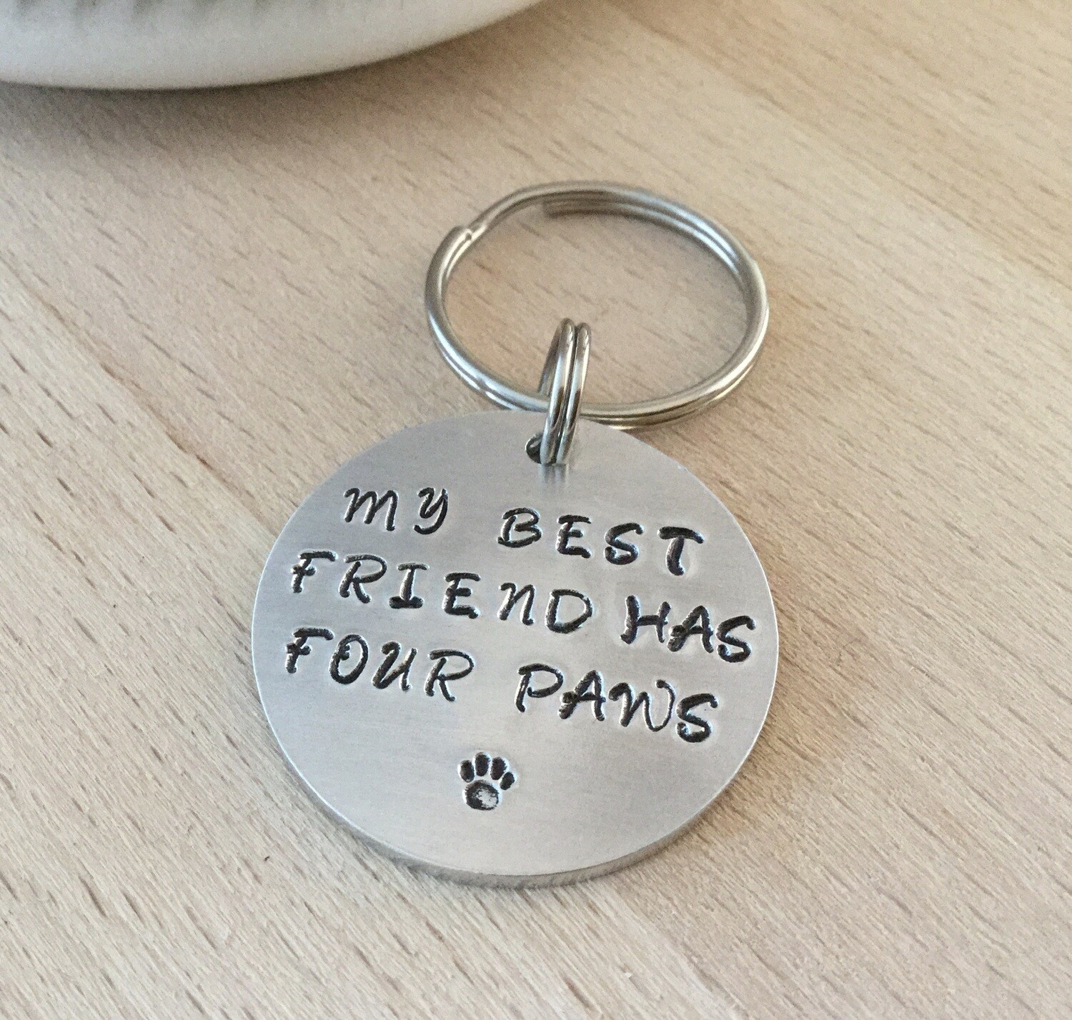 Personalised Aluminium Disc Dog Lover Keyring Best Friend