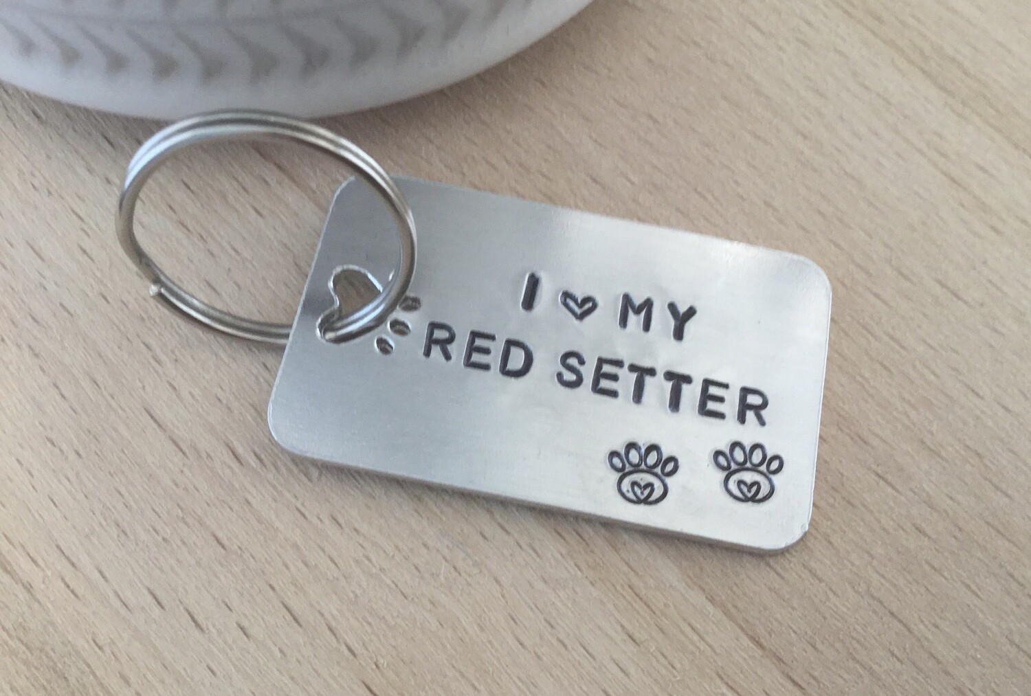 Personalised Aluminium Red Setter Lover Keyring