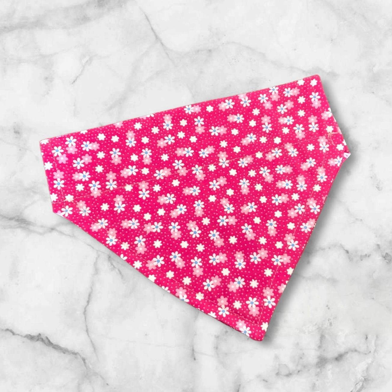 Pink Daisies Summer Dog Bandana Lightweight 100% Cotton