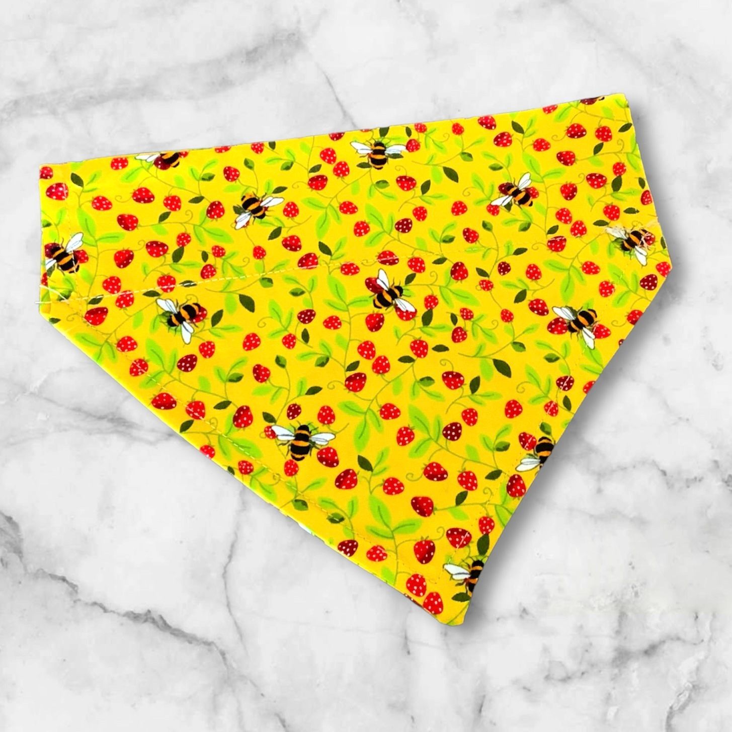 Summer Strawberries & Bees Dog Bandana Lightweight 100% Cotton