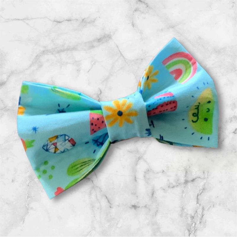 Dog Bow Lightweight Blue 100% Cotton