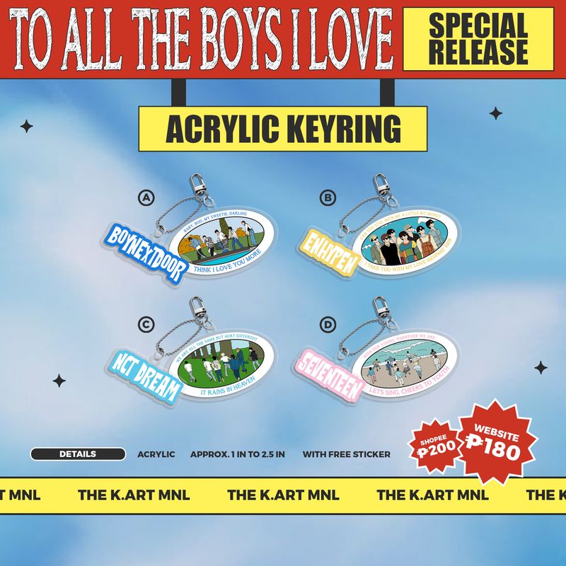 ACRYLIC KEYRING - SPECIAL RELEASE &#39;TO ALL THE BOYS I LOVE&#39;
