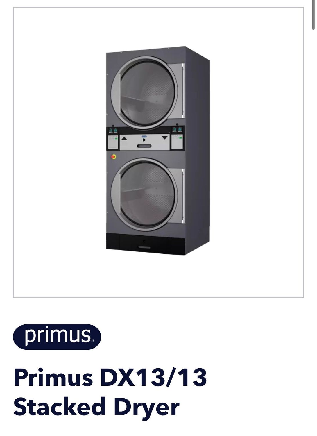 Primus DX13/13 Stack Gas Dryer