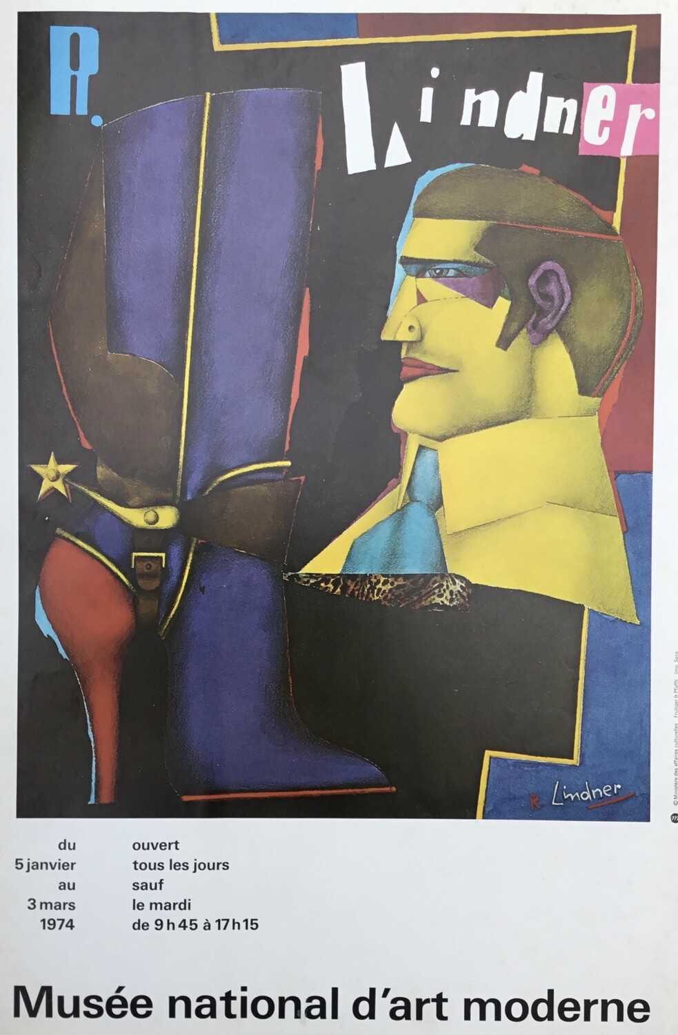 Original R. Linder French Art Exhibition Poster