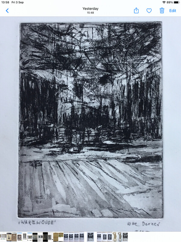 Original Lotte Dorner ‘Warehouse’ Etching