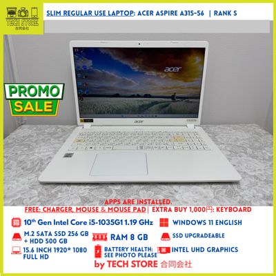 Acer Aspire A315-56 10th Gen i5 8GB 256GB+ 500GB