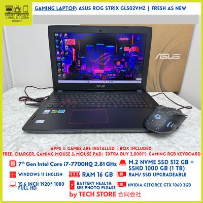 Asus Rog Strix GL502VMK Core i7 16GB 512GB+ 1TB GTX 1060