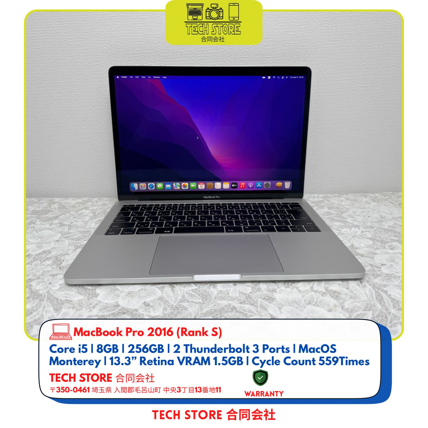 MacBook Pro 2016 13” Core i5 8GB 256GB