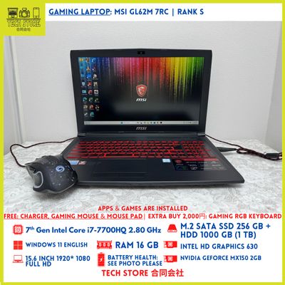MSI GL62M 7RC Core i7 16GB 256GB+ 1TB NVIDIA