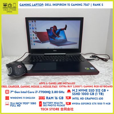 DELL Inspiron 15 Gaming 7567 i7 16GB 512GB+ 1TB GTX 1050 Ti DELL Inspiron 15 Gaming 7567 i7 16GB 512GB+ 1TB GTX 1050 Ti