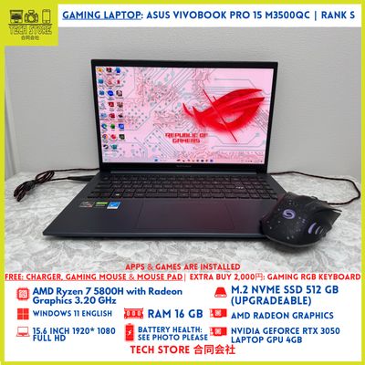ASUS VivoBook Pro 15 R7 16GB 512GB RTX 3050 ASUS VivoBook Pro 15 R7 16GB 512GB RTX 3050