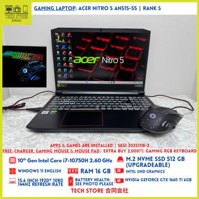 Acer Nitro 5 i7 10th 16GB 512GB GTX 1660Ti 144Hz Acer Nitro 5 i7 10th 16GB 512GB GTX 1660Ti 144Hz