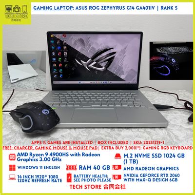 ASUS ROG Zephyrus G14 GA401IV R9 40GB 1TB RTX 2060