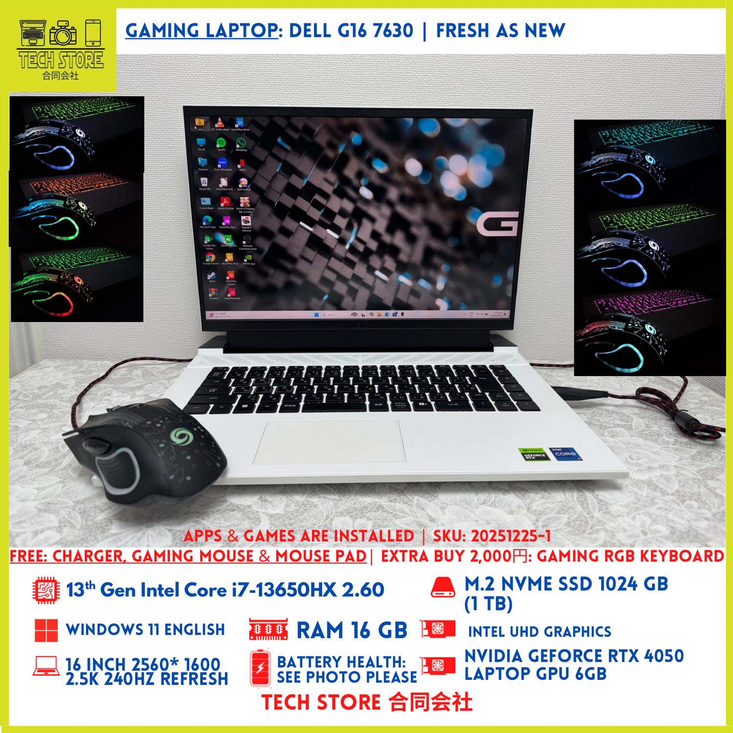 DELL G16 7630 i7 13th Gen RTX 4050 2.5K 240Hz