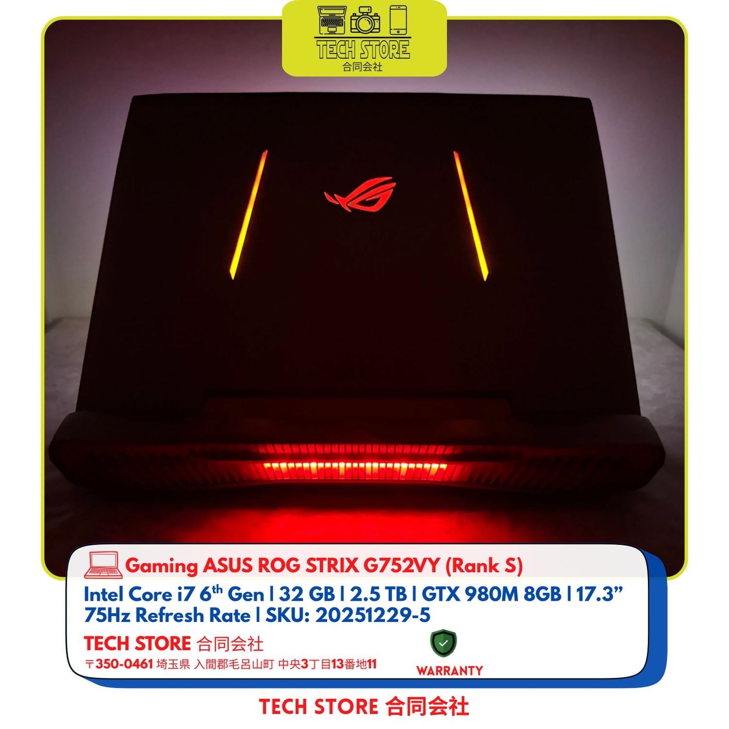 ASUS ROG STRIX G752VY i7 GTX 980M 8GB 32GB 2.5TB