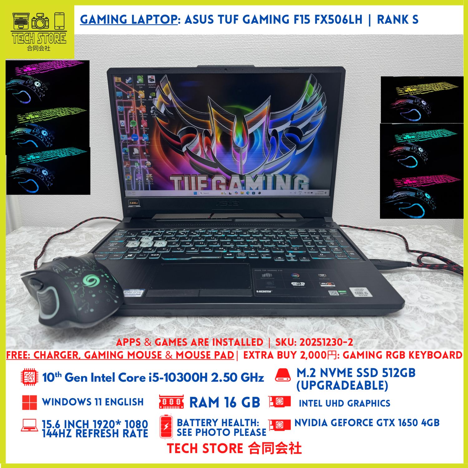 ASUS TUF Gaming F15 FX506LH 10th Gen