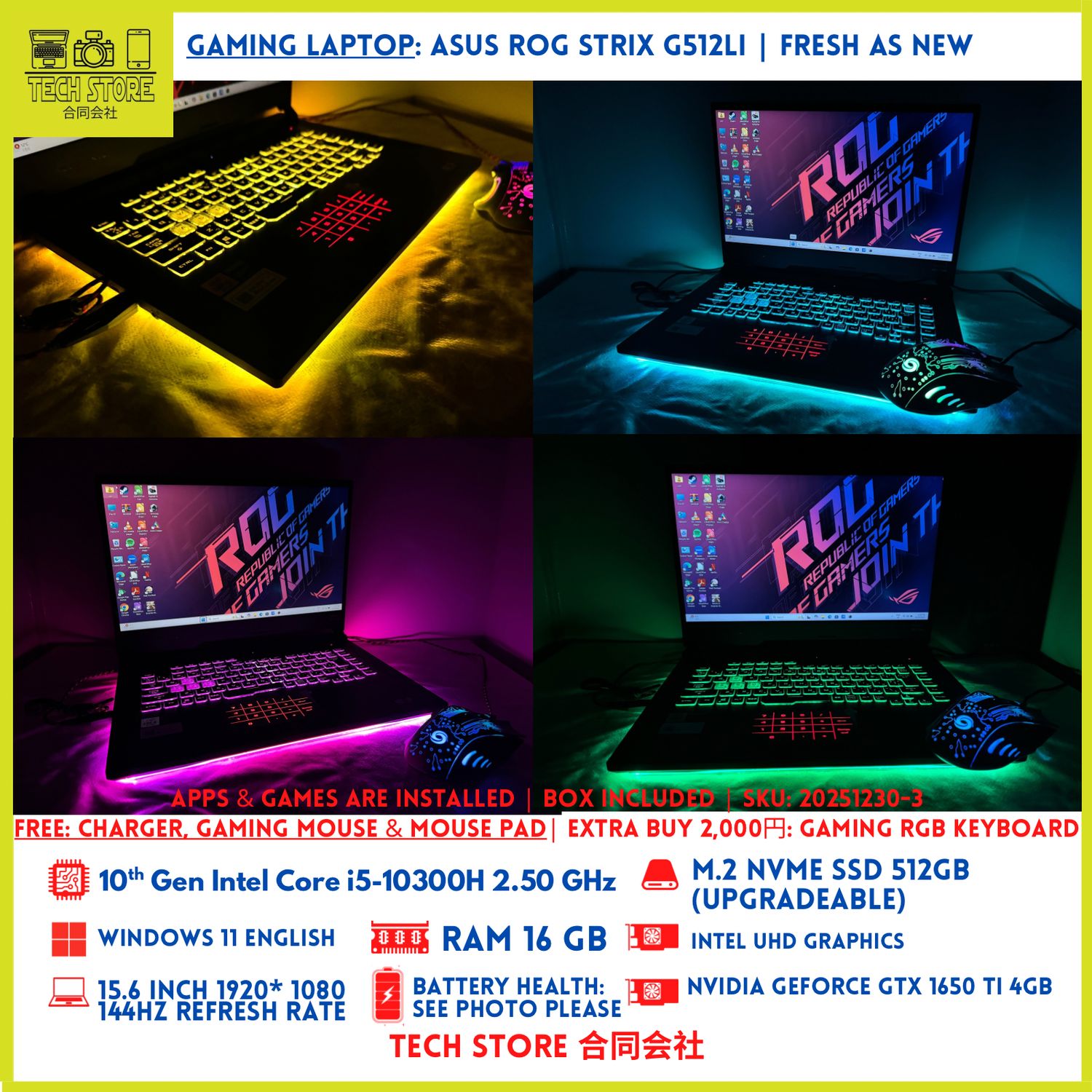 ASUS ROG STRIX G512LI 10th Gen