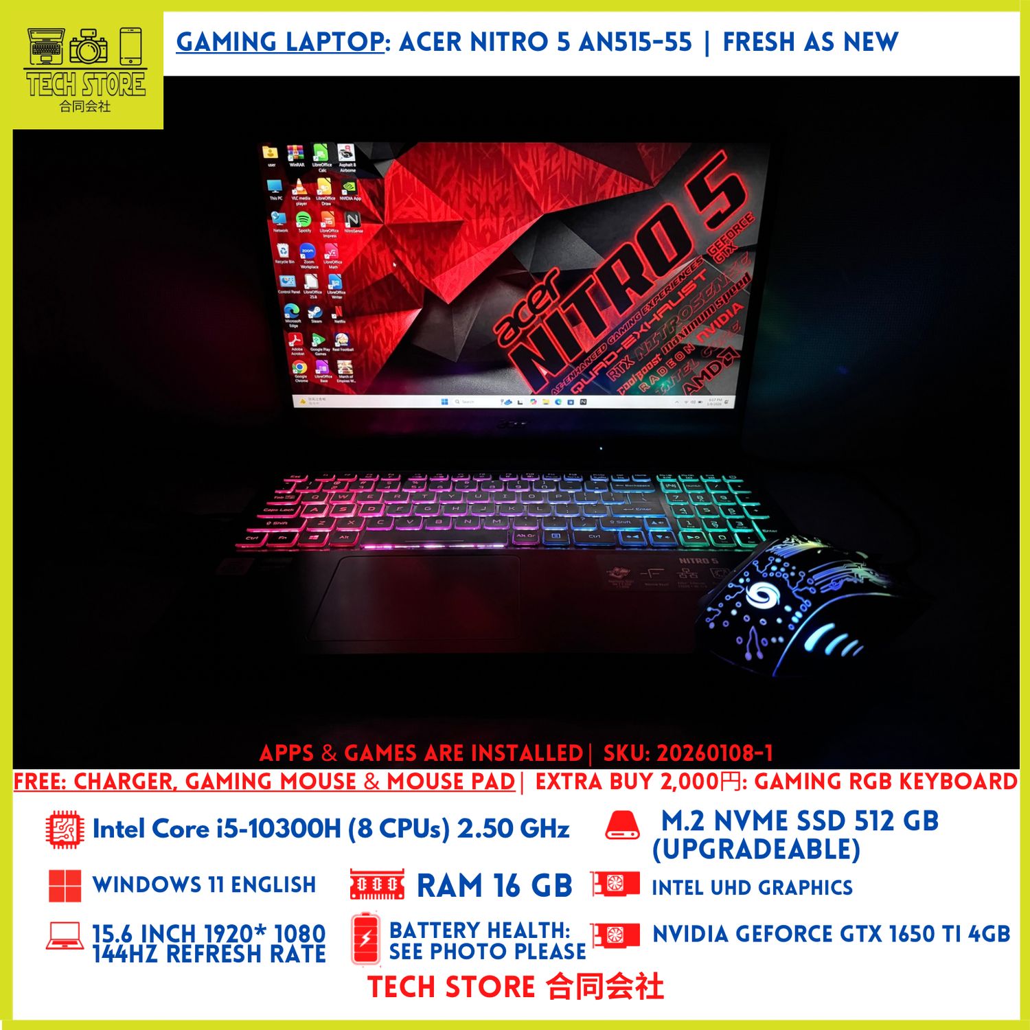 Acer Nitro 5 AN514-55 16GB 512GB