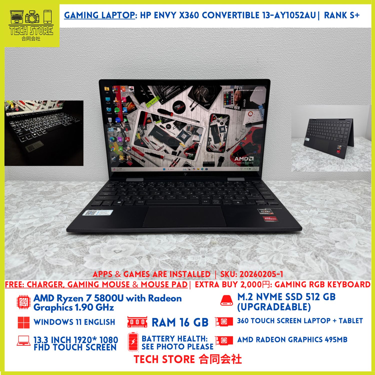 HP ENVY x360 Convertible 13-ay1052AU R7