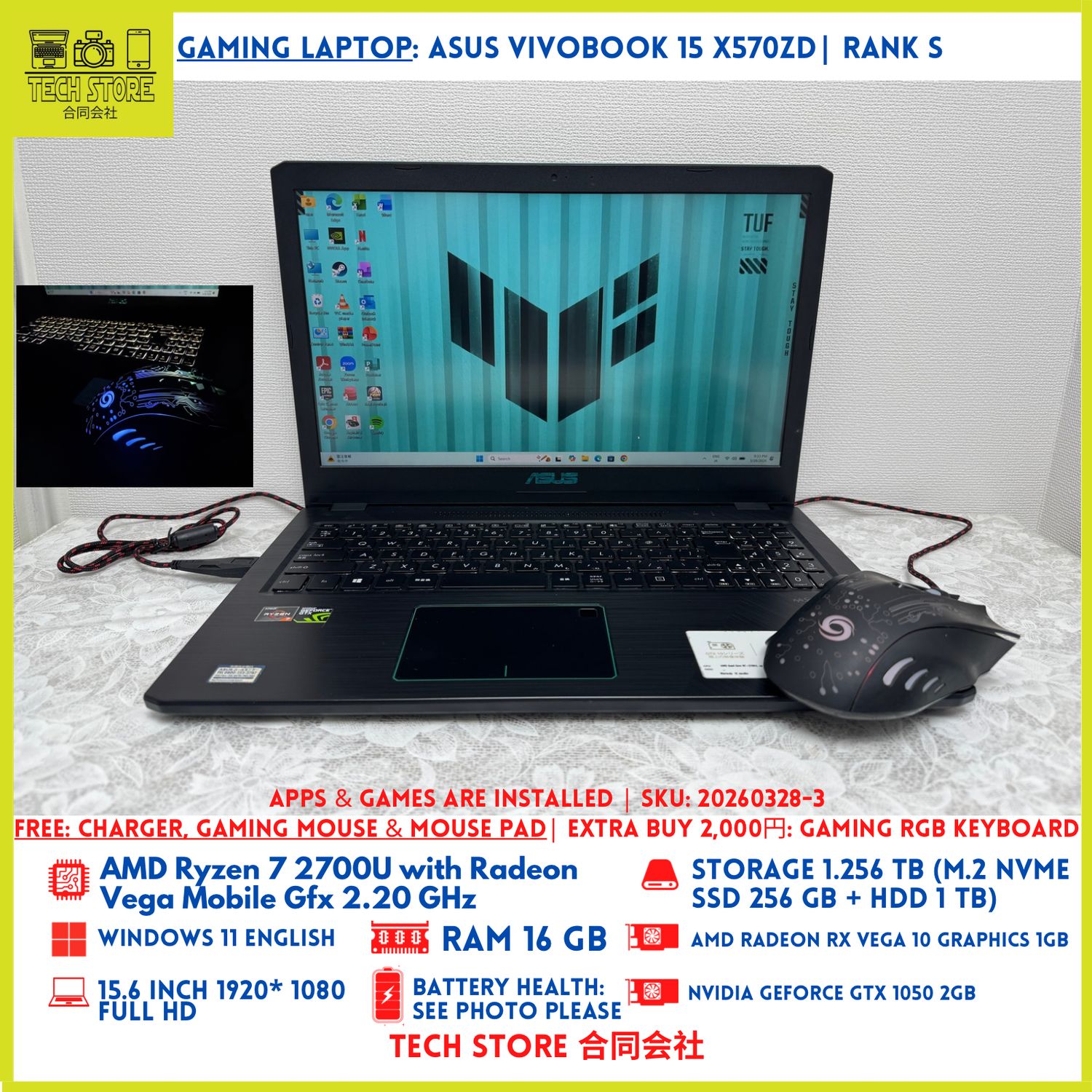 ASUS VivoBook 15 X570ZD R7