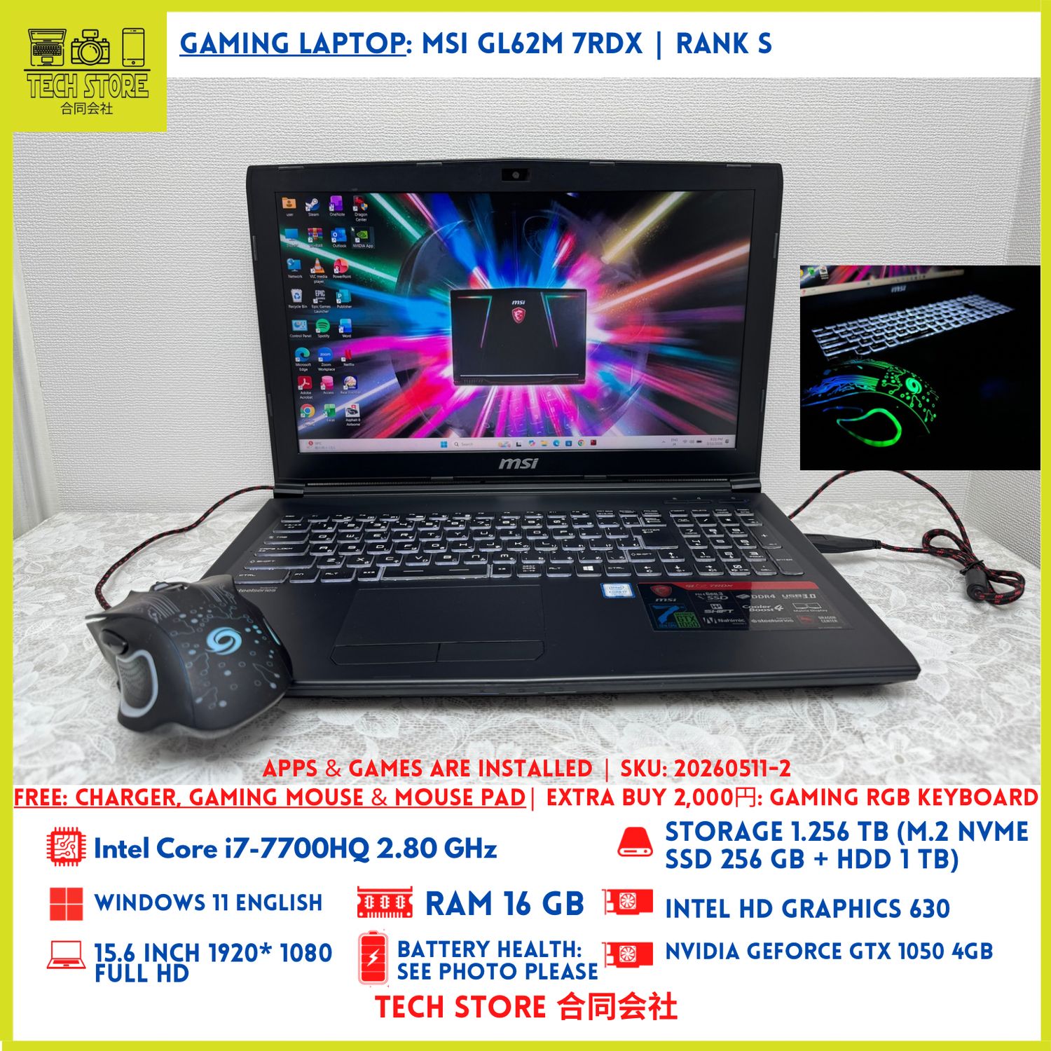MSI GL62 7RDX i7