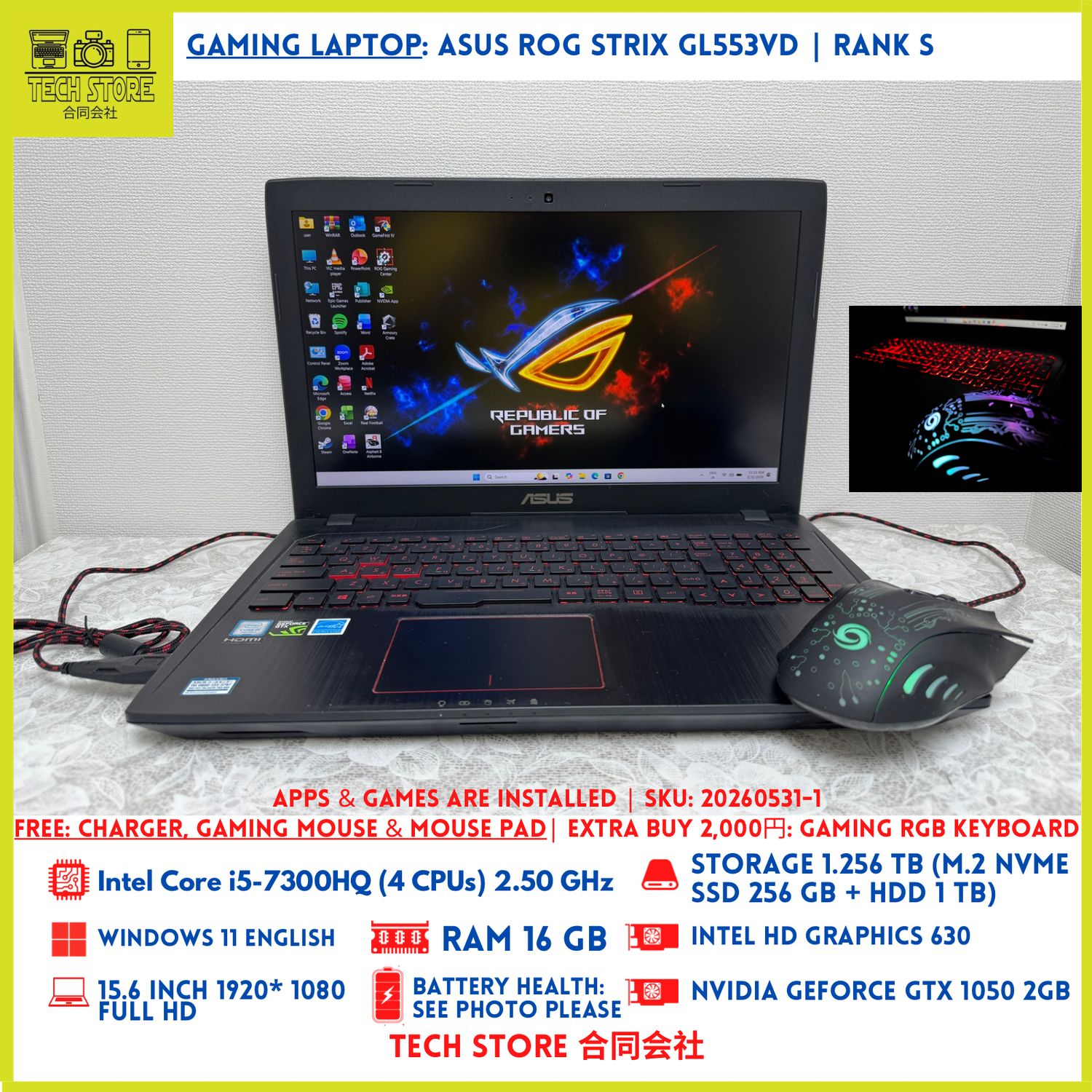 ASUS ROG STRIX GL553VD i5
