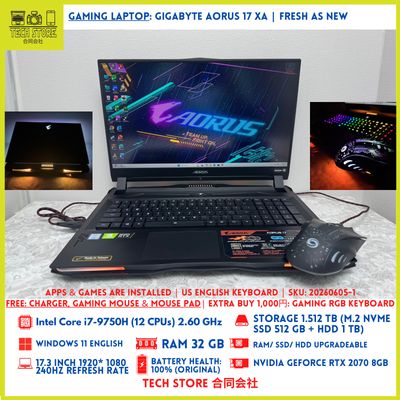 GIGABYTE AORUS 17 XA RTX 2070 8GB 240Hz