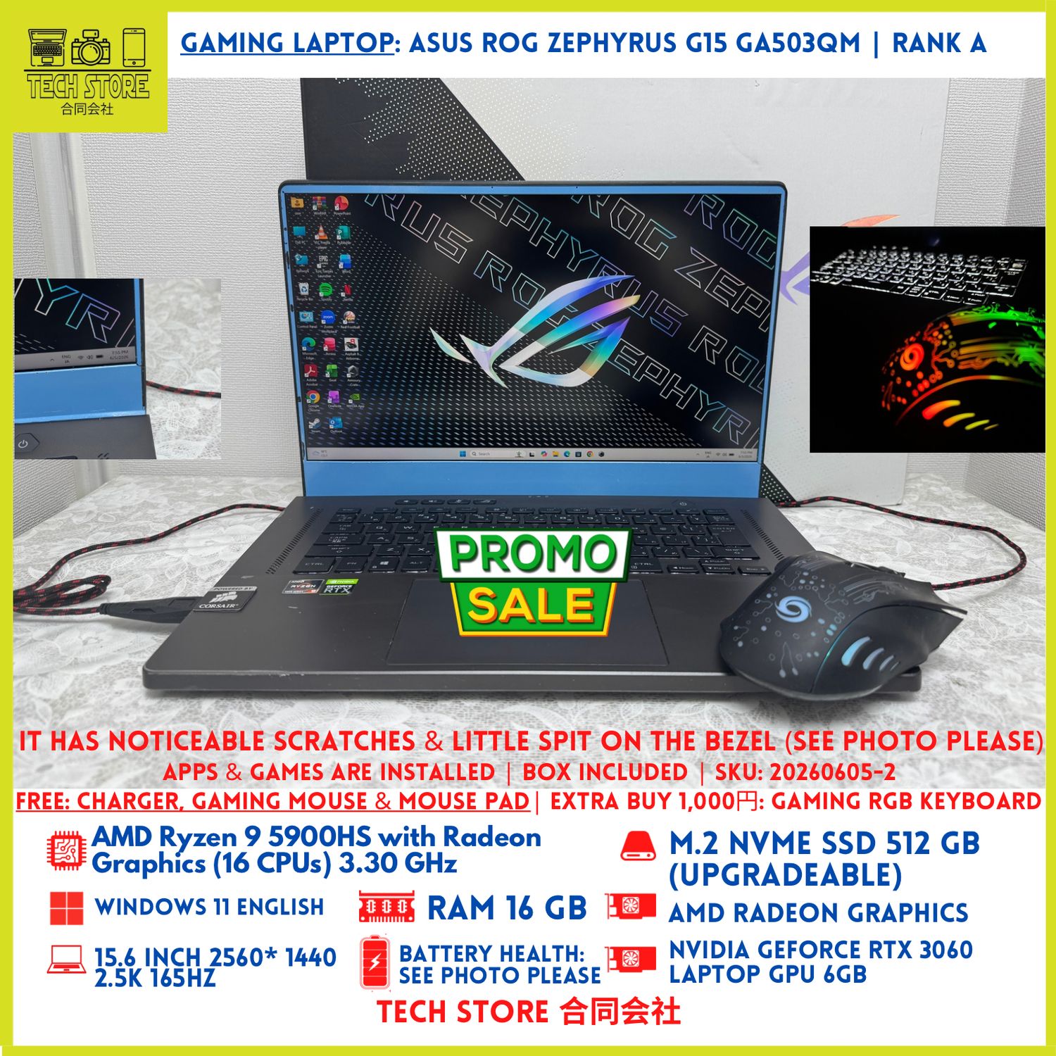 ASUS ROG Zephyrus G15 GA503QM RTX 3060