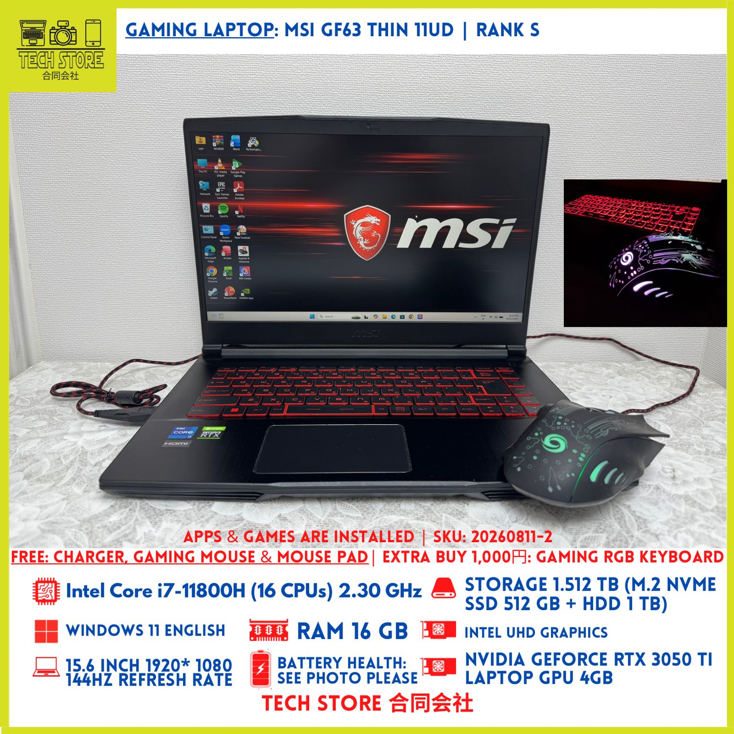 MSI GF63 Thin 11UD