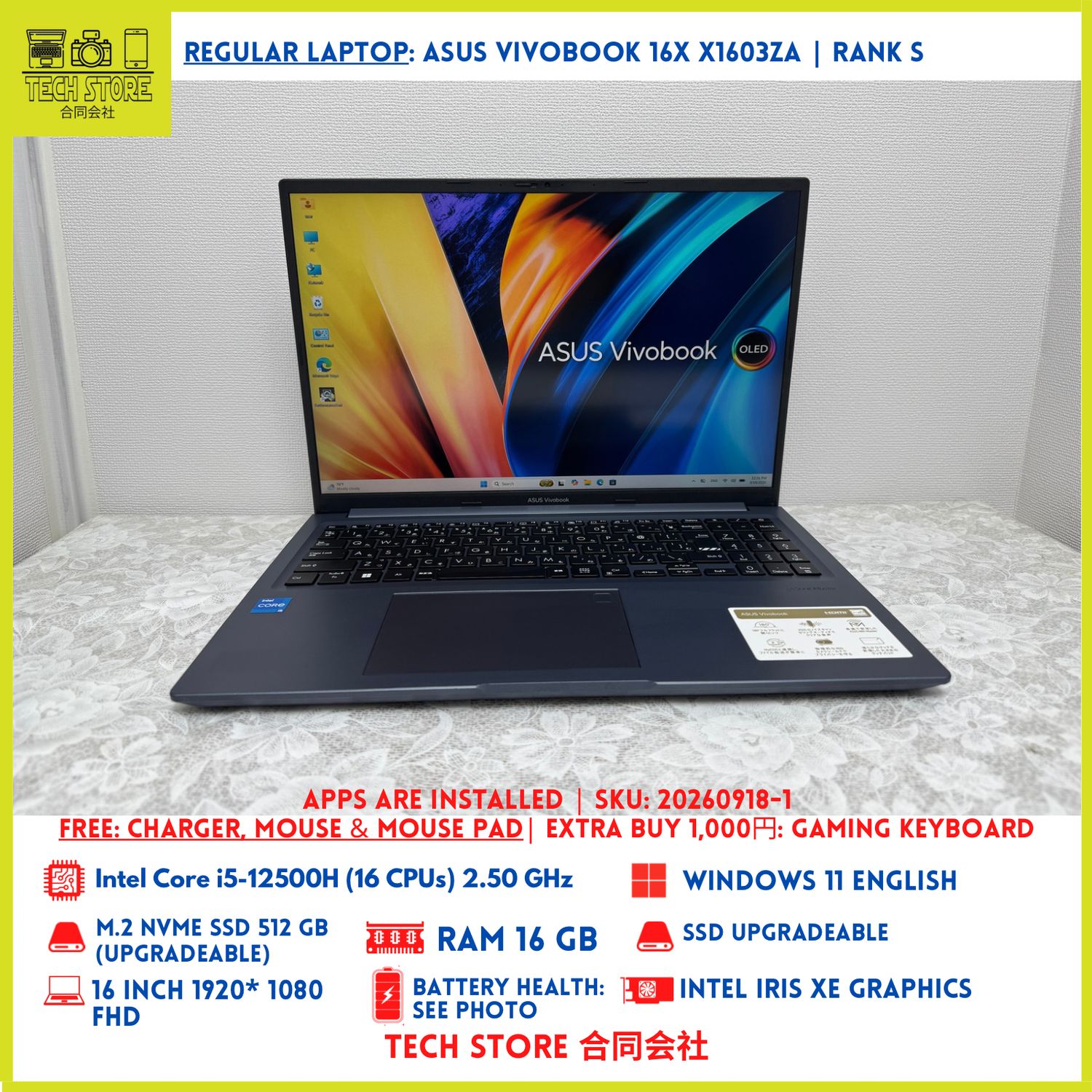 Asus VivoBook X16 X1603ZA