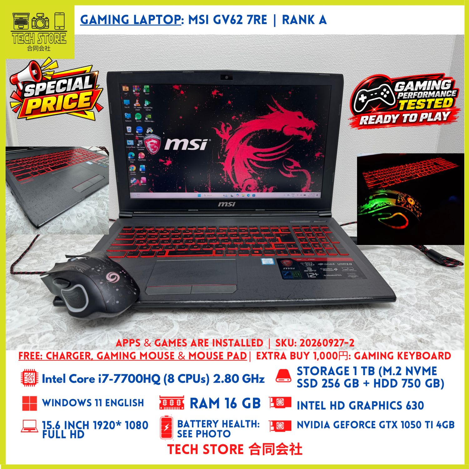MSI GV62 7RE i7