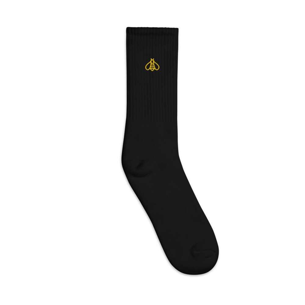 Embroidered Droneit Socks, Color: Black, Size: S/M