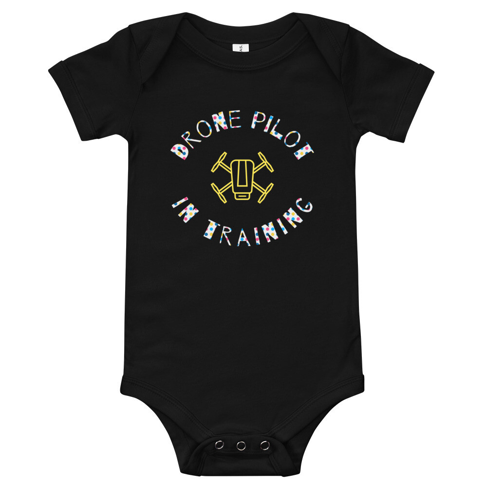 Drone baby short sleeve one piece, Color: Black, Size: 3-6m