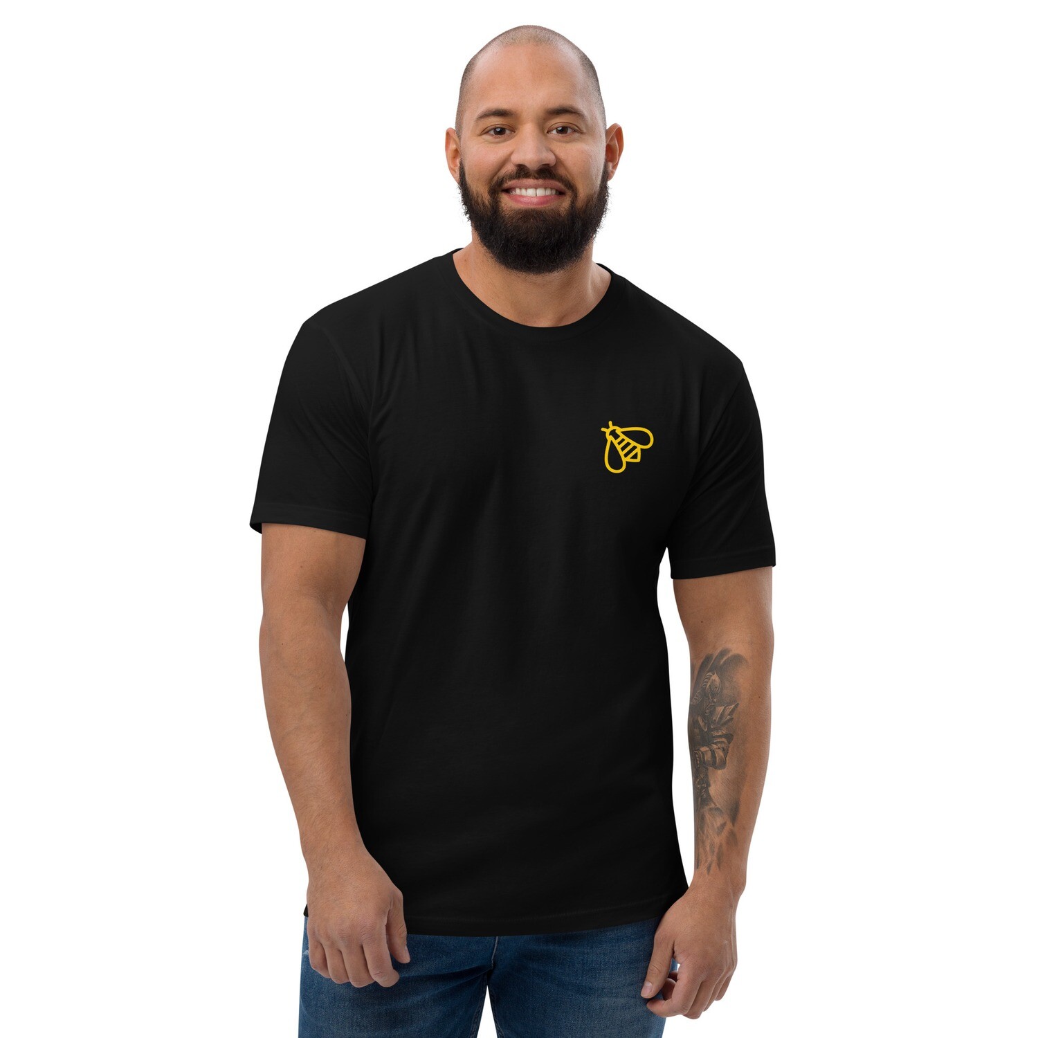 Fitted Short Sleeve T-Shirt, Color: Black, Size: XS
