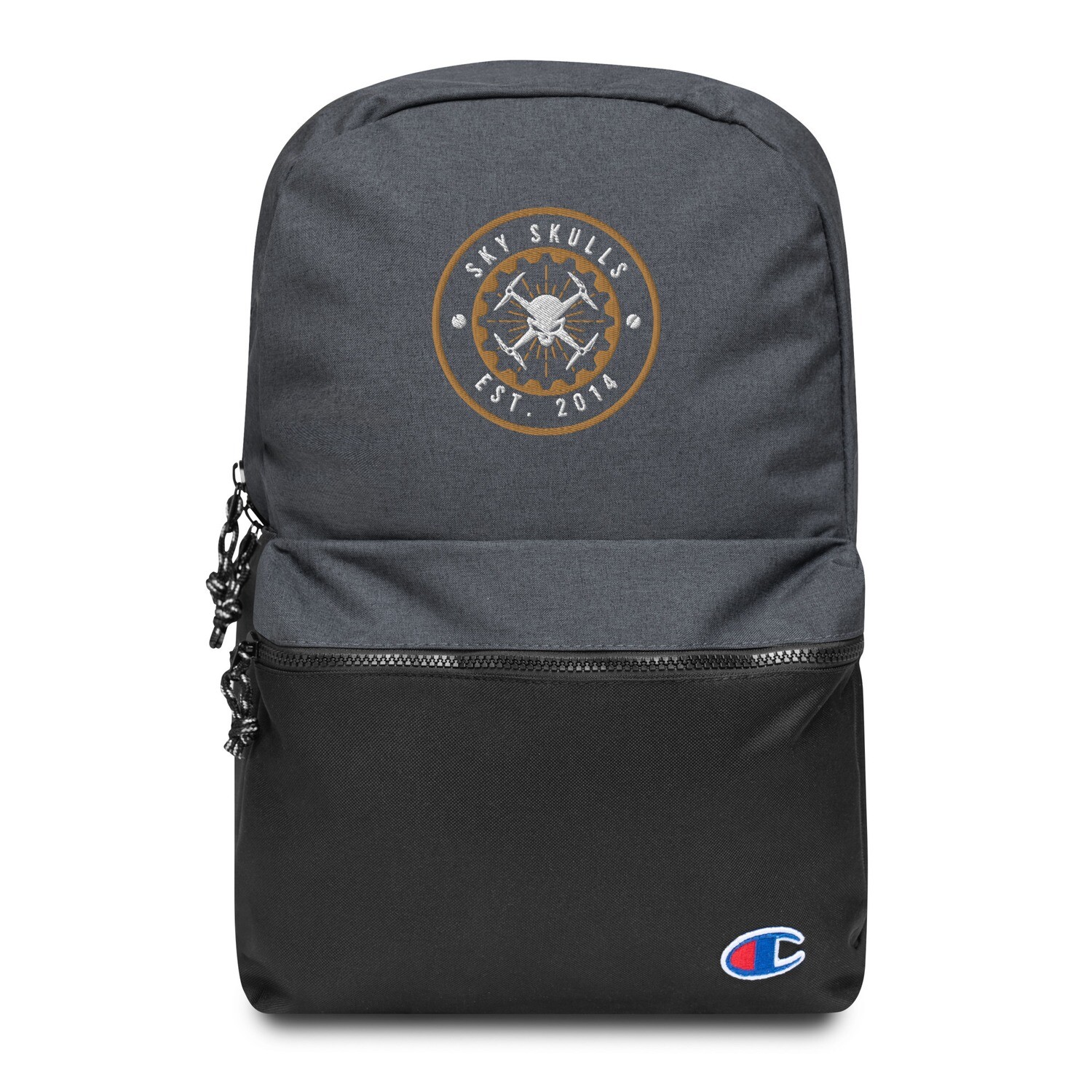 Sky Skulls Champion Backpack, Color: Heather Black / Black