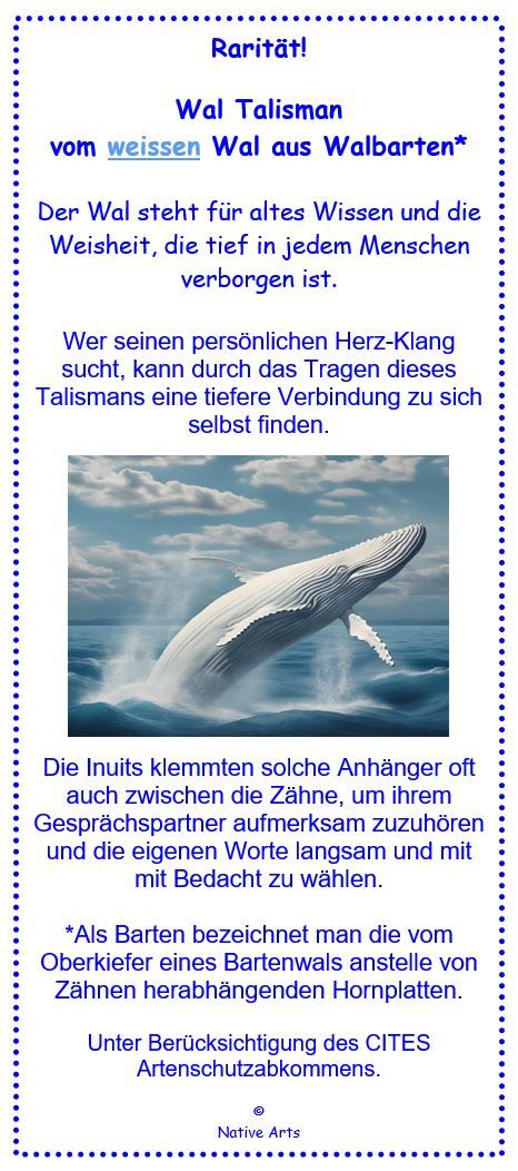 Rarität! Wal Talisman vom weissen Wal -Rarität!