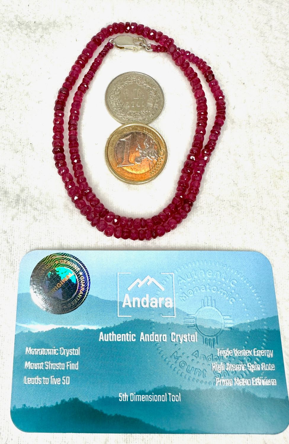 Andara «Kristall» Rote Kette UV aktiv!