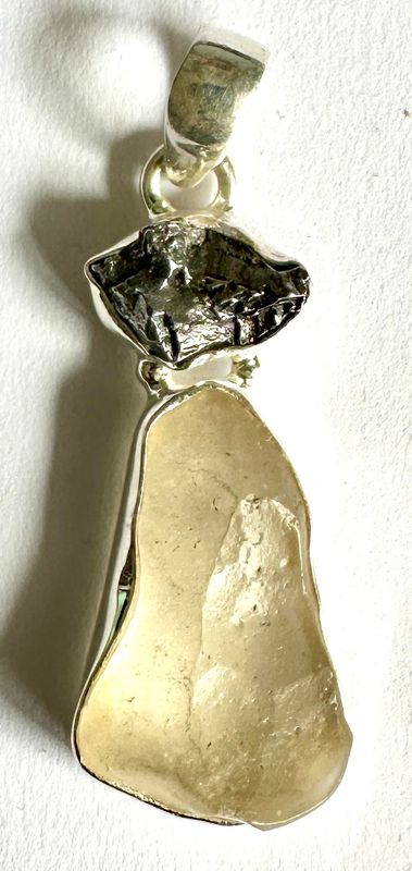 Gold Tektit und Metall Meteorit  &quot;Sternschnuppe&quot; - 2