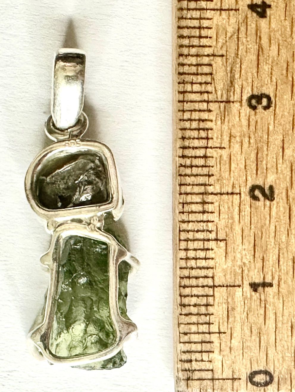 Moldavit und Metall Meteorit &quot;Sternschnuppe&quot; Nr. 1