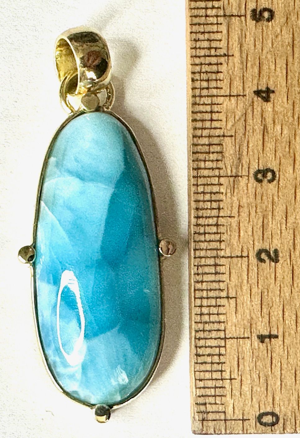Top Larimar Silber Anhänger vergoldet