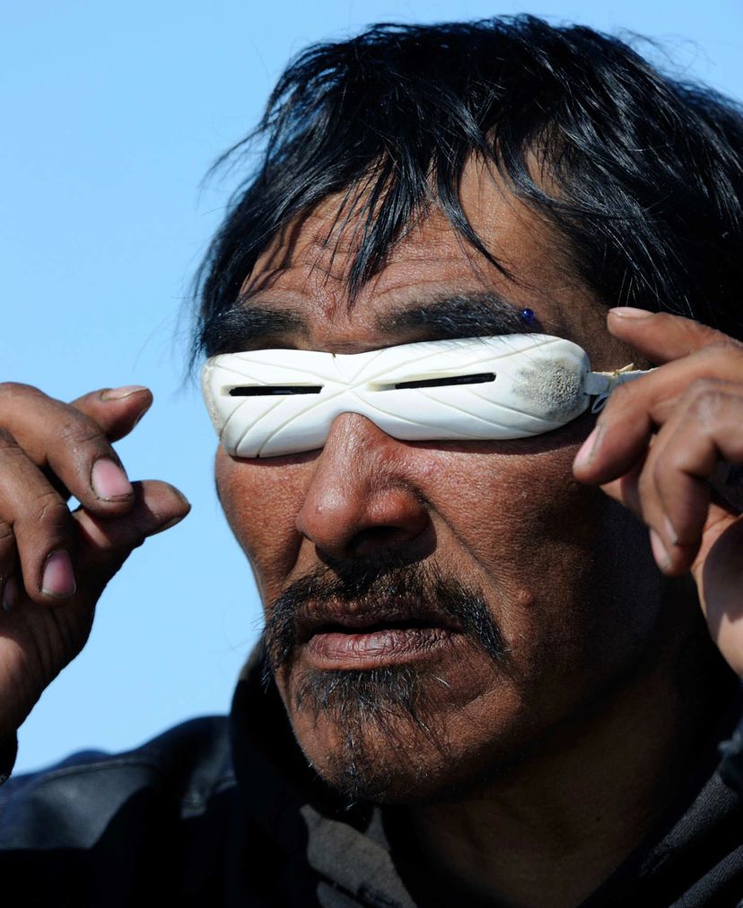 Alte Original Inuit Schnee Brille