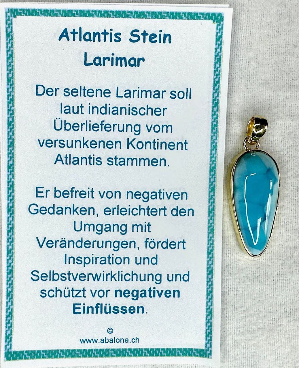 Top Larimar Silber Anhänger vergoldet 1