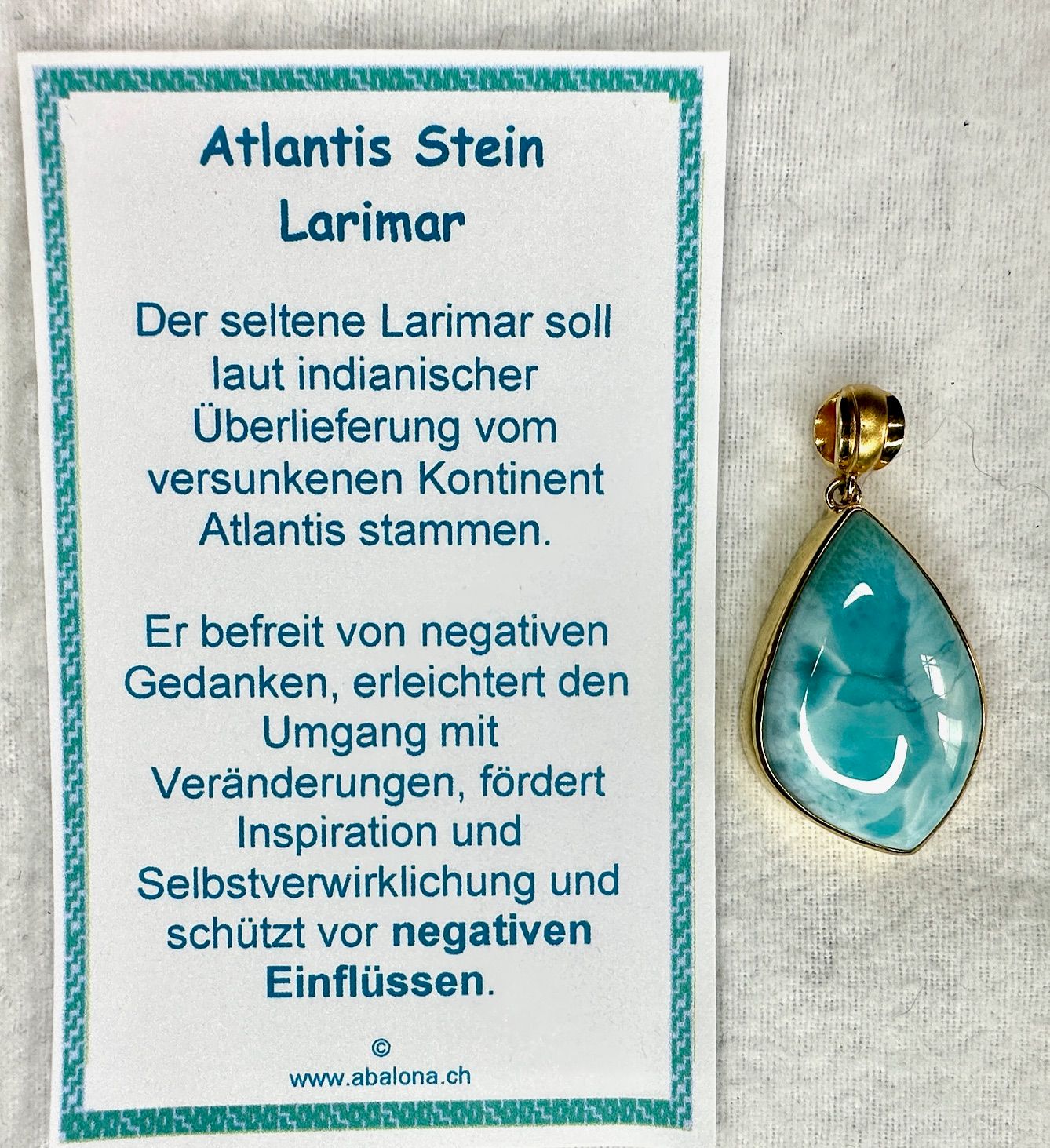 Top Larimar Silber Anhänger vergoldet 2